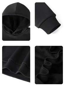 男童“意大利脑腐烂趣味数字67”图案套头卫衣，保暖舒适，内衬保暖层，适合秋冬季节穿着，适合活泼好动的男孩日常穿着、街头风和校园装扮。 - 黑色 - 查看 10