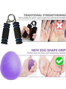 1Pc Silicone Hand Grip Ball Egg Gym Fitness Finger Heavy Exerciser Strength Gripper Trainer Finger Resistance Exercise Sports Fitness Yoga - Multicolor - View 7