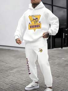 -Sota Vikings  Casual Hoodie Jogging Sweatpants Tracksuit, Football Team Men's Tracksuit Set, Men's Game Day Hoodie Set - 彩色 - 查看 2