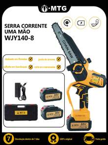 Yellow Household Brush Chainsaw With Two 88V Lithium Batteries For Construction And Decoration, Home Decor, Outdoor Gardening. - 黃色修枝鋸 - 查看 1