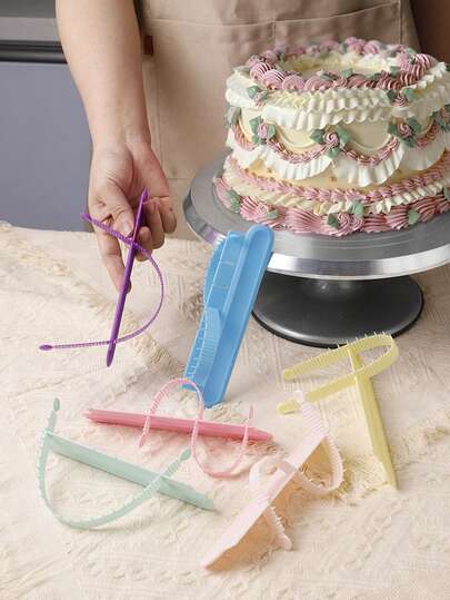1 adet/3 adet Kavisli Fondan Ölçme Cetveli, Pasta Süsleme Aleti, Evde Kendin Yap Pişirme Aleti, Cetvel Ölçeği, Ayarlanabilir Kavisli Hassas Yardımcı Alet, Çoklu Renk Seçenekleri, Doğum Günü, Düğün Pastası Süsleme, Fondan, Kremalı Pasta İçin Uygundur