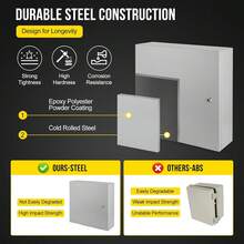 Caja Eléctrica Exterior Impermeable con Tapa Cerrable, Gabinete de Potencia Resistente para Jardín, Patio y Piscina - 16*12*8 - Ver 4