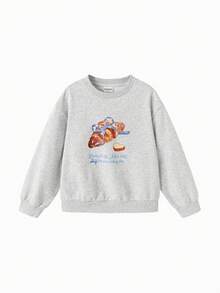 Balabala Tween Girl Long Sleeve Sweatshirt, Base Layer Spring 2026 - Light Gray - View 1