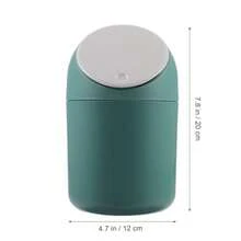 VICASKY Press-Top Desktop Waste Bin With Lid Green Mini Garbage Can For Office Kitchen Table Small Trash Container Storage Bucket - Green - View 3