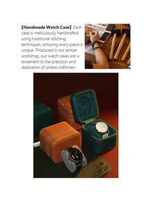 Premium Pu Leather Handmade Single 1 Watch Storage Box For Men For Women Travel Display 1 Watch Case Jewelry  Handcrafted Watch Organizer Square Shape (Green),38475390 - Nhiều màu - Xem 6