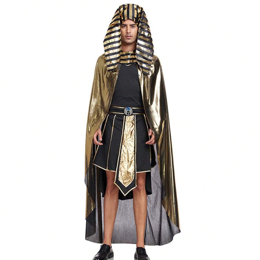 Halloween Costume Egyptian Costume Cosplay Pharaoh Cleopatra Costume For Men And Women Ancient Greek Roman King And Queen Performance Costume - 女款 - 查看 1