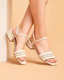 Women's Sandal With Block Heel, Braided Clog, Handmade. - Off Tresse - View 1