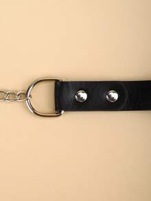 1pc Stainless Steel Pet Leash With Leather Wrist Strap, Cat/Dog Traction Chain - Multicolor - View 7