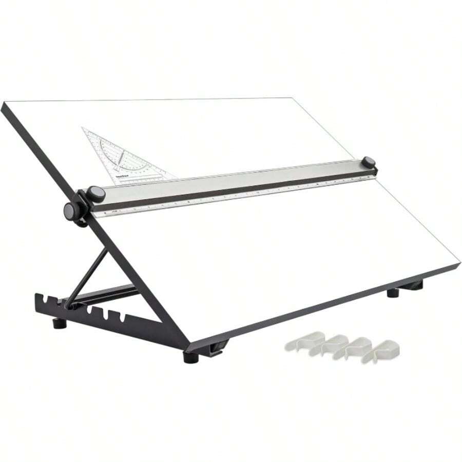A3 Drawing Board With A Parallel Motion Table Design Featuring Five Adjustable Angles For Work, Complete With Clips And A Set Square - White - View 1