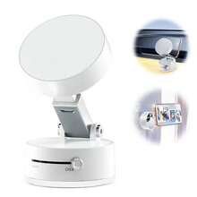 双面真空磁吸手机支架，吸盘式车载磁吸手机支架，360°可折叠收纳，休闲支架设计，便携多功能磁吸智能手机支架，圆形设计，单手操作，节日、生日、送给家人朋友的完美礼物，车载配件，可随处使用，适用于车内观看、导航和桌面支架，兼容、安卓手机，生日礼物、送给家人朋友的礼物，生日驾车配件，车载手机支架，承重力强。