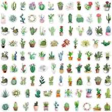 Cactus Nopales Plantas Cute Aesthetic 50 Calcomanías Stickers Vs Agua Stickers Variados Sin Repetir Impermeables Removible Diseños Únicos Para Electrónicos, Laptops, Termos, Celulares(default) - Multicolor - Ver 4