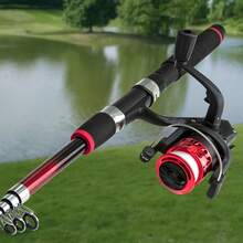 Set di canne da pesca, 45 pezzi, set completo da pesca per bambini, canna da pesca telescopica con mulinello ed esca, canna da pesca da 1,8 m, con custodia per il trasporto, rosso - Rosso - Visualizzare 7