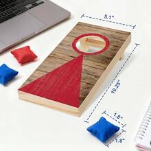 Juego de 2 mini tableros de cornhole de mesa 8 bolsas de frijoles incluidas juego de lanzamiento de computadora portatil de 10 x 5 pulgadas para oficina en casa juego de agujero de maizDiversión infantil, juegos felices, imprescindibles para los niños - Azulyrojo - Ver 3