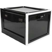 Caja de  para Medicamentos, Caja de Almacenamiento con Cerradura para Refrigerador Organizador Médico para Alimentos Tableta Teléfono(Marco blanco y negro) - Multicolor - Ver 2