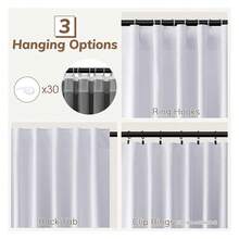 Blackout Curtains 120 Inch Extra Long Linen Thermal Insulated Drapes For Bedroom - 2 Panels Darkening Pleated Modern Window Treatments - 如圖655 - 查看 2