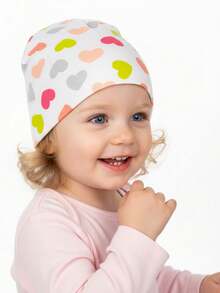 1顶婴儿卡通图案针织帽，双层针织婴儿睡帽，适合春夏穿着 - 彩色 - 查看 4