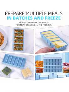 1个带盖硅胶冰格，柔韧冰模，6格易脱模，非常适合制作鸡尾酒、威士忌、咖啡、冰茶等饮品。 - 彩色 - 查看 3