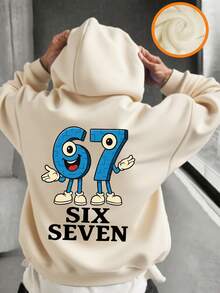 Sweatshirt Pullover Anak Laki-Laki Remaja dengan Motif "Italian Brain Rot Funny Number 67", Sweatshirt Pullover Hangat dan Nyaman dengan Lapisan Termal, Cocok untuk Musim Gugur/Musim Dingin, Cocok untuk Pakaian Sehari-hari Aktif, Streetwear, dan Kampus - Aprikot - View 3