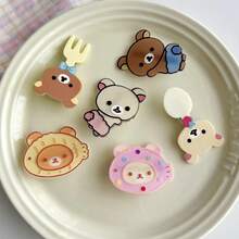 1pcs Hair Clips For Kawaii Relax Bear Hairpin Women Bangs Fashion Headwear Hairs Ornaments - 1pcs-F - 查看 7