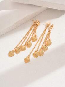 1对时尚经典百搭通勤优雅流苏吊坠耳环（女士款）