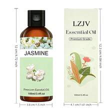 LZJV 100毫升/3.4液盎司，30毫升/1.0液盎司 | 高级茉莉精油 | 100%纯天然保湿油 | 适合所有肤质，面部及身体护理油 | 无香型，天然保湿 | 适用于香薰机、加湿器，馈赠佳品 - 茉莉 - 查看 9