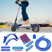 11 piezas Kit de repuestos para Xiaomi M365/Pro/Pro2 Scooter eléctrico, que incluye: Cubierta trasera, Cubierta delantera, Cubiertas laterales*4, Protector de cable de freno, Funda de silicona para manillar, Cubierta de silicona para palanca de freno, Cubierta impermeable para instrumento y Almohadilla de pedal de silicona, Fabricado en material ABS negro, Fácil de instalar, Compatible con accesorios de Scooter eléctrico - Multicolor - Ver 5