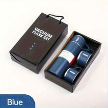 一套不锈钢真空保温杯组合，包含一个500毫升保温水瓶和两个替换盖，可重复使用，可用洗碗机清洗，多功能旅行杯，冷热饮皆宜，礼盒包装