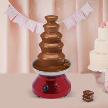 CNCEST Professional 5-Tier Stainless Steel Chocolate Fountain Machine For Parties, 230W Powerful Motor, 7lbs Large Capacity, Adjustable Temperature Control Melting Heater For Hot Chocolate, Nacho Cheese - US B Type Plug(110-127V) - View 6