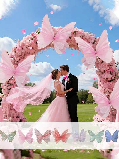 2 piezas de mariposas artificiales de seda, mariposa artificial gigante, mariposas falsas grandes de tul, mariposa de hilo de seda grande para decoración de bodas, manualidades decorativas de mariposas falsas, accesorios de fotografía de mariposas realistas para decoración de fiestas de cumpleaños, decoración de verano, suministros escolares, decoración de habitaciones, decoración de jardines al aire libre, tema de fiesta de cumpleaños, decoración del hogar, decoración de coronas, arreglos florales grandes, centro de mesa, regalo del Día de la Madre, 1 pieza