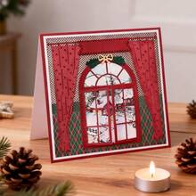 创意窗户金属切割模具，DIY剪贴簿相册和压花模板，贺卡制作工具，卡片纸切割工艺品，礼品卡制作模板模切。