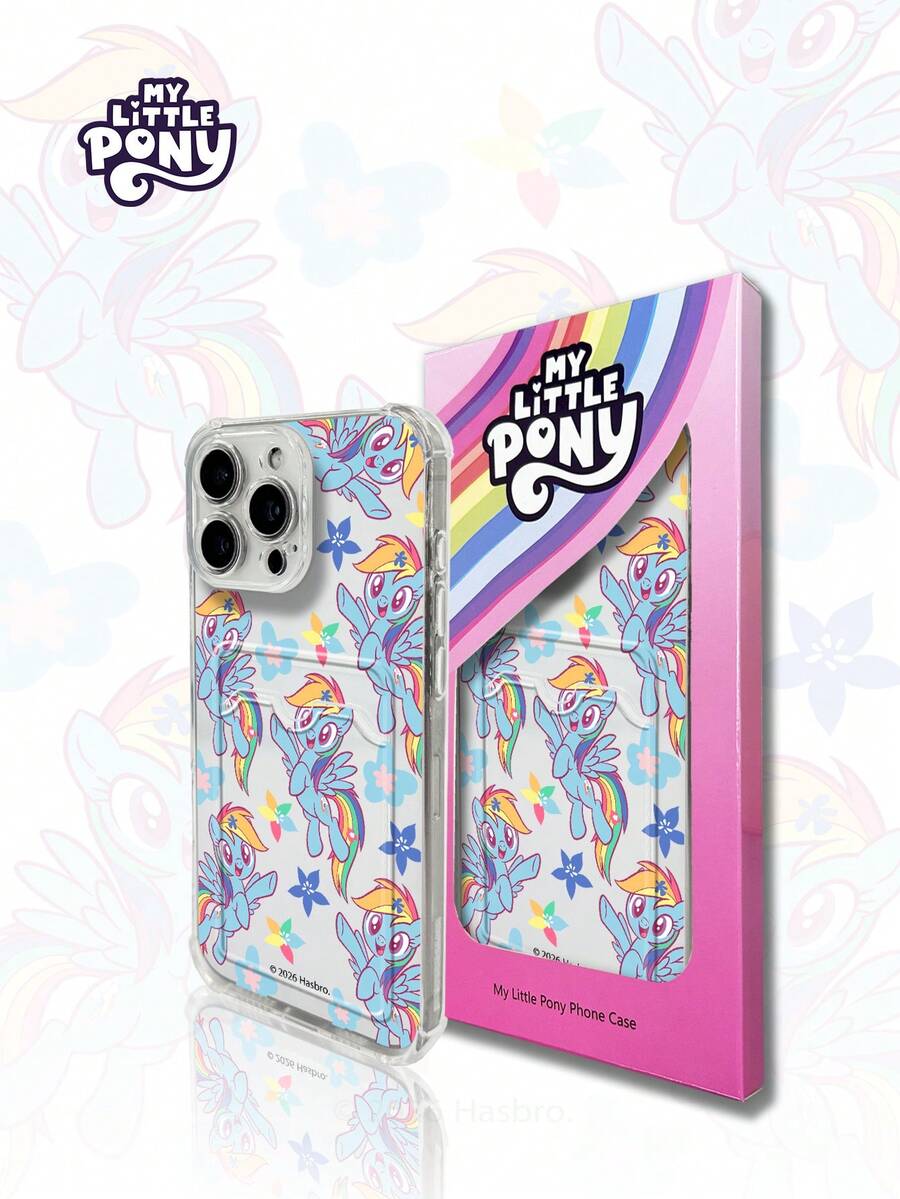 MY LITTLE PONY Official Genuine Cartoon Girly Phone Case, Card Holder Phone Case, Compatible With IPhone 17, 17 Air, 17 Pro, 17 Pro Max, 11, 12, 13, 14, 15, 16 Pro, 16 Pro Max, 14 Plus, 15 Plus, 16 Plus, 15 Pro Max, 16 Pro, 16 Pro Max, XR, XS Max - Clear - View 1