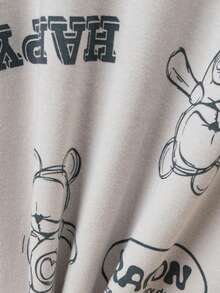 2pcs Boys Cartoon Bear Print Cotton Pajama Set, Long Sleeve Top And Pants, Sleepwear For Kids, Spring/Autumn - Grey - View 10