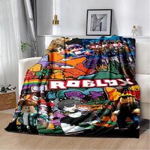 3D R-Robloxs Cartoon Game Flannel Blanket Soft Warm Throw Blanket For Bed Bedroom Room Living Room Travel Camping Picnic Gift3.Jpg - White - View 1