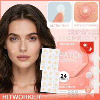 24 Kapseln/Box Hydrokolloid-Pflaster | Gesichtspflege für Unreinheiten, Tiefenreinigung und Pflege, alkoholfrei, parfümfrei, geeignet für alle Hauttypen