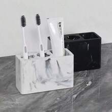 1pc Luxury Marble Pattern Electric Toothbrush Holder - Electric Toothbrush Stand With Safety Clamp, Spacious Multi-Function Storage Rack For Toothbrush And Toothpaste, Compact Countertop Bathroom Organizer, Perfect For Bathroom Countertop, Essential Bathroom Accessory, Maintain Hygiene, Home Bathroom Decor, Autumn Decor, Back To School - Multicolor - View 6