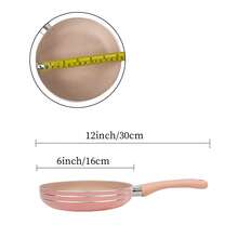 ABKOK Juego de sartenes antiadherentes mini lindas de color rosa y azul, sartén para freír el desayuno, utensilios de cocina para una sola ración, sartén para cocinar mariscos