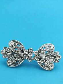 1pc Women's Rhinestone Sweater Brooch, Fashion Swirl Shawl Clip, High-End Collar Clip, Clothing Accessory - Multicolor - View 13