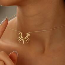 Gold Sun Necklace/ Sunshine Necklaces / Dainty Sunburst Charm / Elegant Necklace / Gift For Her / Mother's Day Gift - Gold - View 4