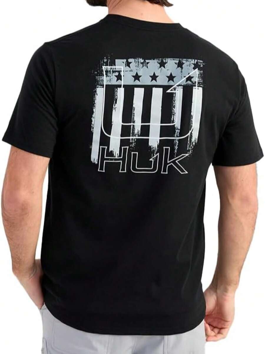 HUK Kids Performance Fishing Logo Tee, Short Sleeve T-Shirt For Kids - 黑色 - 查看 1