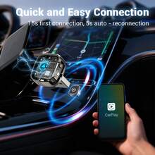 Wired To Wireless CarPlay & Android Auto Adapter, 2-In-1 Mini USB-C Car Mirroring Adapter Compatible With IPhone And Android, Stable And Fast Connection, Plug And Play Design - M2 - View 3