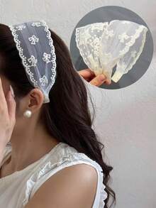 3 件套蕾丝边女士头带，简约百搭，设计优雅，防滑，发带，发箍，发饰 - 彩色 - 查看 3