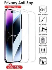 2Pcs 9H Hardness Anti-Peep Screen Mobile Phone Screen Protector Tempered Film To Protect Privacy,Compatible With Apple Phone X/Xs/XS Max,11/11pro/11 Pro Max,12mini/12/12 Pro/12 Pro Max,13/13mini/13 Pro/13 Pro Max,14/14 Plus/14 Pro/14 Pro Max,15/15Plus/15Pro/15Promax/16/16 Plus/16 Pro/16 Pro Max/17/17air/17pro/17pro Max - Clear - View 36