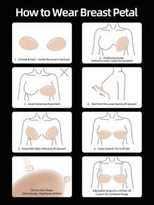 Transparent Shoulder Strap Self-Adhesive Silicone Bra Pasties, Designed Specifically For Wedding Photography, Strapless Dresses, Invisible Lingerie, Skirts, Jumpsuits, Travel & Vacation To Enhance Cleavage And Provide Support For Sexy Bust - Clear - View 9