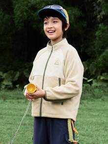 Balabala Kids' Anti-Static Jacket, Unisex Casual Spring Outerwear 2026 - Brown Tone - View 2