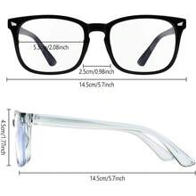 2 Packs Blue Light Blocking Glasses - Fashion Square Fake Eyeglasses, Anti Ray Computer Gaming Glasses, Blue Blockers Glasses For Women/Men, 2 Pairs Unisex Fashion Eyeglasses, Square Frame Glasses Suitable For Outfit Matching, Computer, Cellphone, TV Watching, Fashionable School Style, Clear Black Frames, Face Flattering Design For Summer Beach Vacation,Outdoor,Travel - Đen + Xám - Xem 5