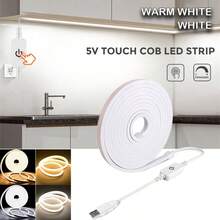Acosh Neon Đèn neon dạng ống cảm ứng USB 5V có thể điều chỉnh độ sáng, dải đèn LED neon dẻo, thích hợp cho phòng tắm, tủ, trang trí nhà cửa, đèn nền TV phòng ngủ. - trắng - Xem 1