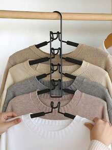 五合一金属加厚节省空间衣架，带防滑泡沫垫，适用于外套、毛衣、西装和T恤衫 - 彩色 - 查看 10