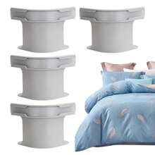 Clips universales antideslizantes para sábanas, tensor de esquina, colcha, soporte  para colchón y funda de edredón RJLF - Blanco 4 piezas - Ver 1