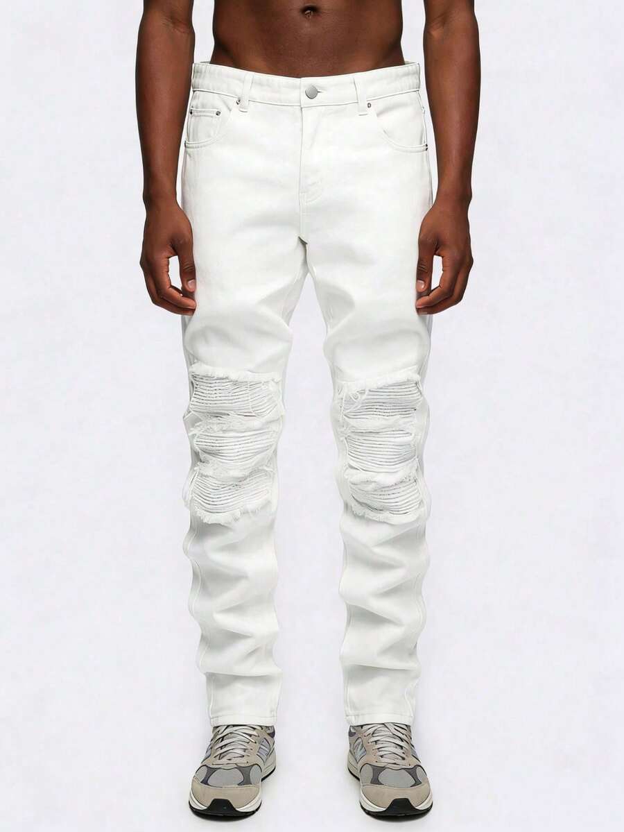 Men Jeans - 白色 - 查看 1