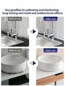 1/2 piezas Sellador de cerámica para azulejos, lavabo, inodoro, tocador, resistente al agua y al moho, relleno para eliminar el moho - Multicolor - Ver 3